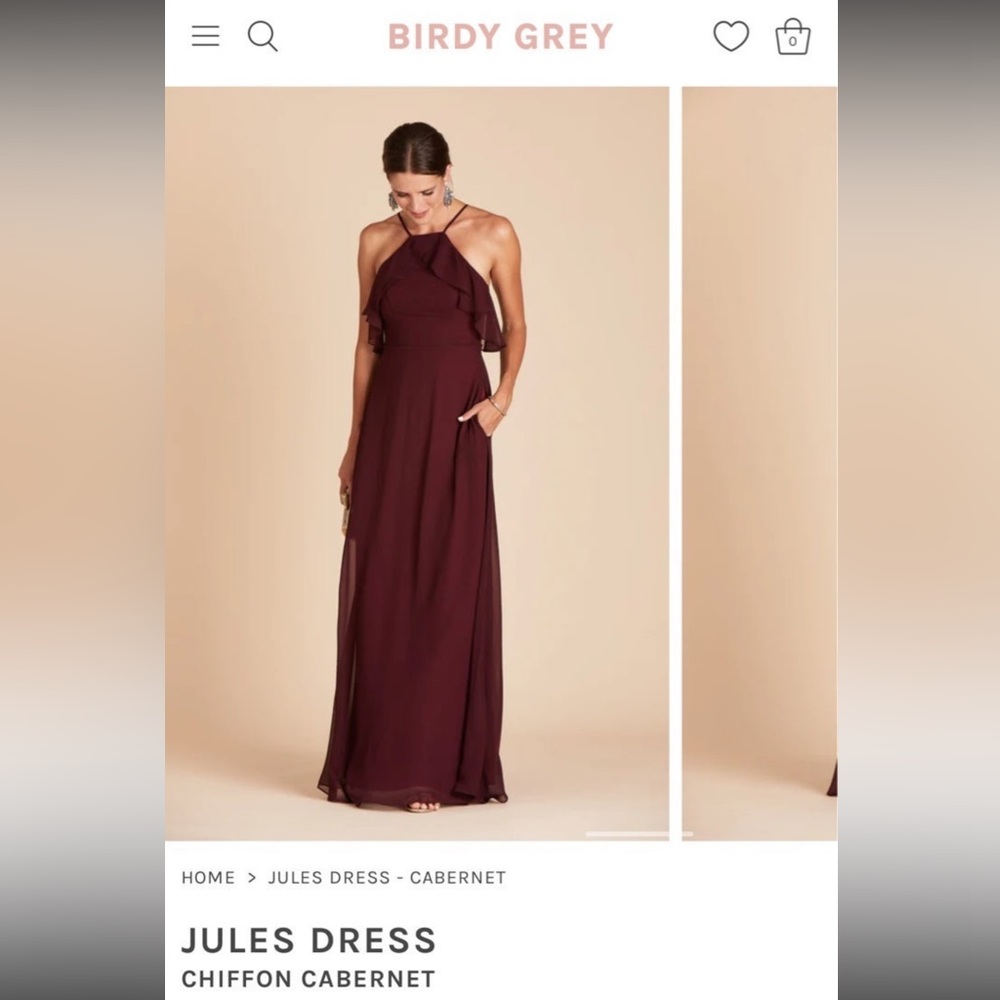 Jules Dress Chiffon Cabernet - Picture 4 of 6
